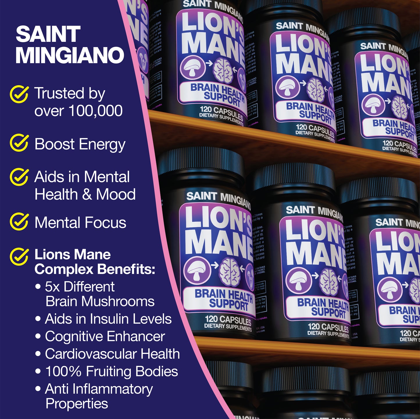 Lion's Mane Mushroom Supplement | 120 Capsules